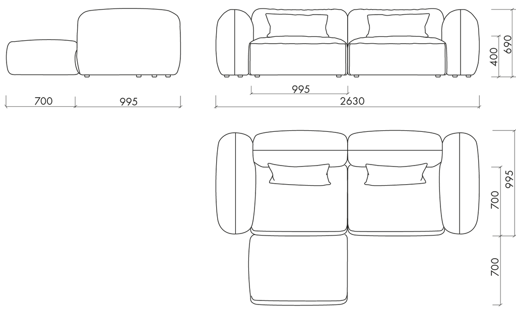 Yaro 3-Seater Corner Sofa